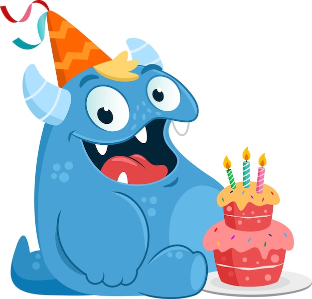 Premium Vector | Birthday greeting celebrate cute character ... - Clip ...