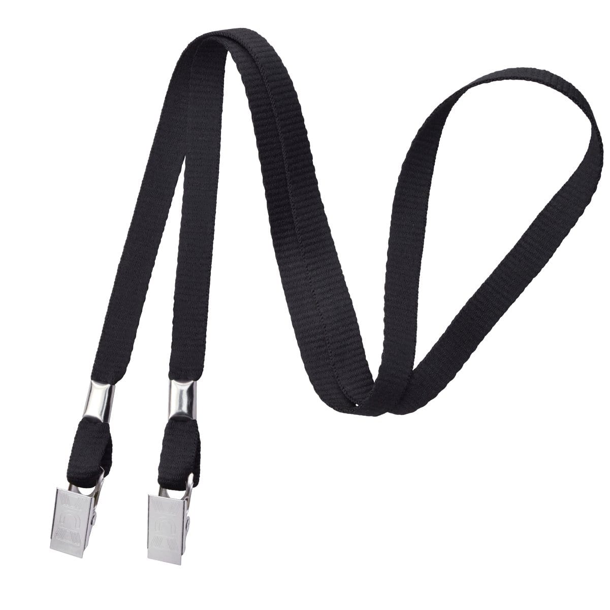 Double Clip Lanyard with 2 Bulldog Clips - Flat, Soft Material Neck ...