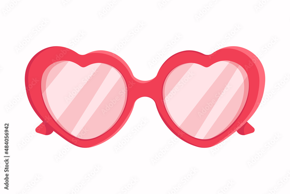 Valentines Day element. Glasses in heart shaped. Sunglasses ... - Clip ...