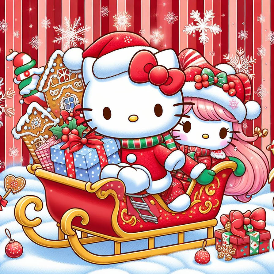 Santy Hello Kitty Merry Christmas (AI Drawing) by Kittykun123 on ...