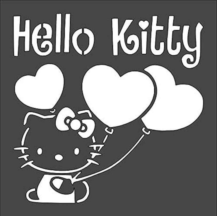 Hello Kitty Stencil 55 X 55 Inch Diy Arts And Crafts Projects Custom Stencil For Drawing