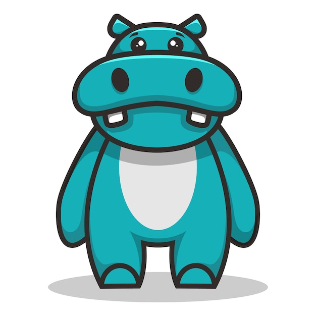 Premium Vector | Cute hippo mascot vector illustration with ... - Clip ...