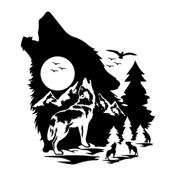 Howling Wolf Head Vector Art, Icons, and Graphics for Free Download ...