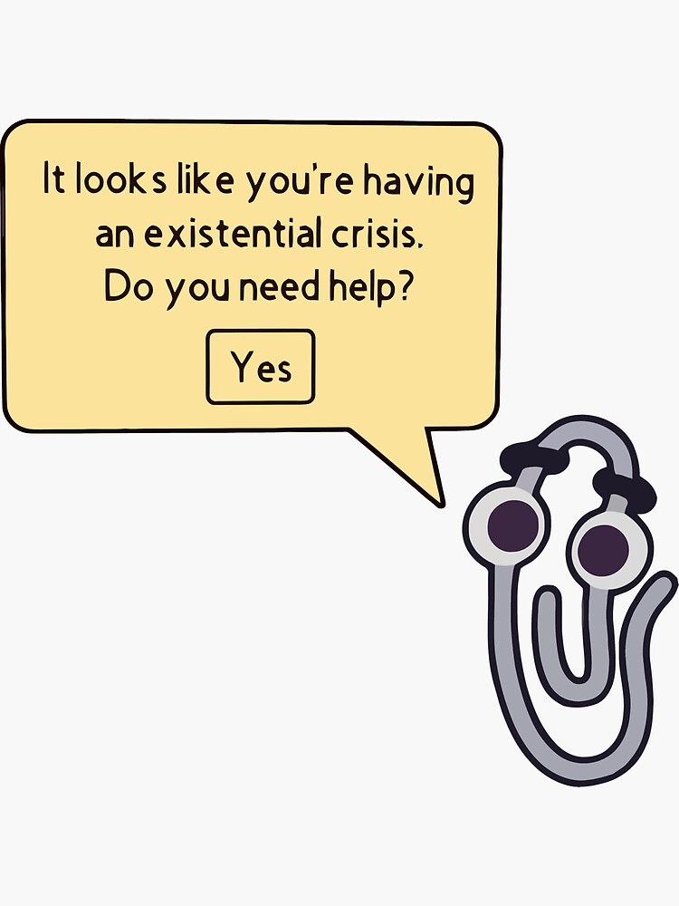 Clippy The Paperclip Paper Clip Funny Meme Sticker Clip Art Library