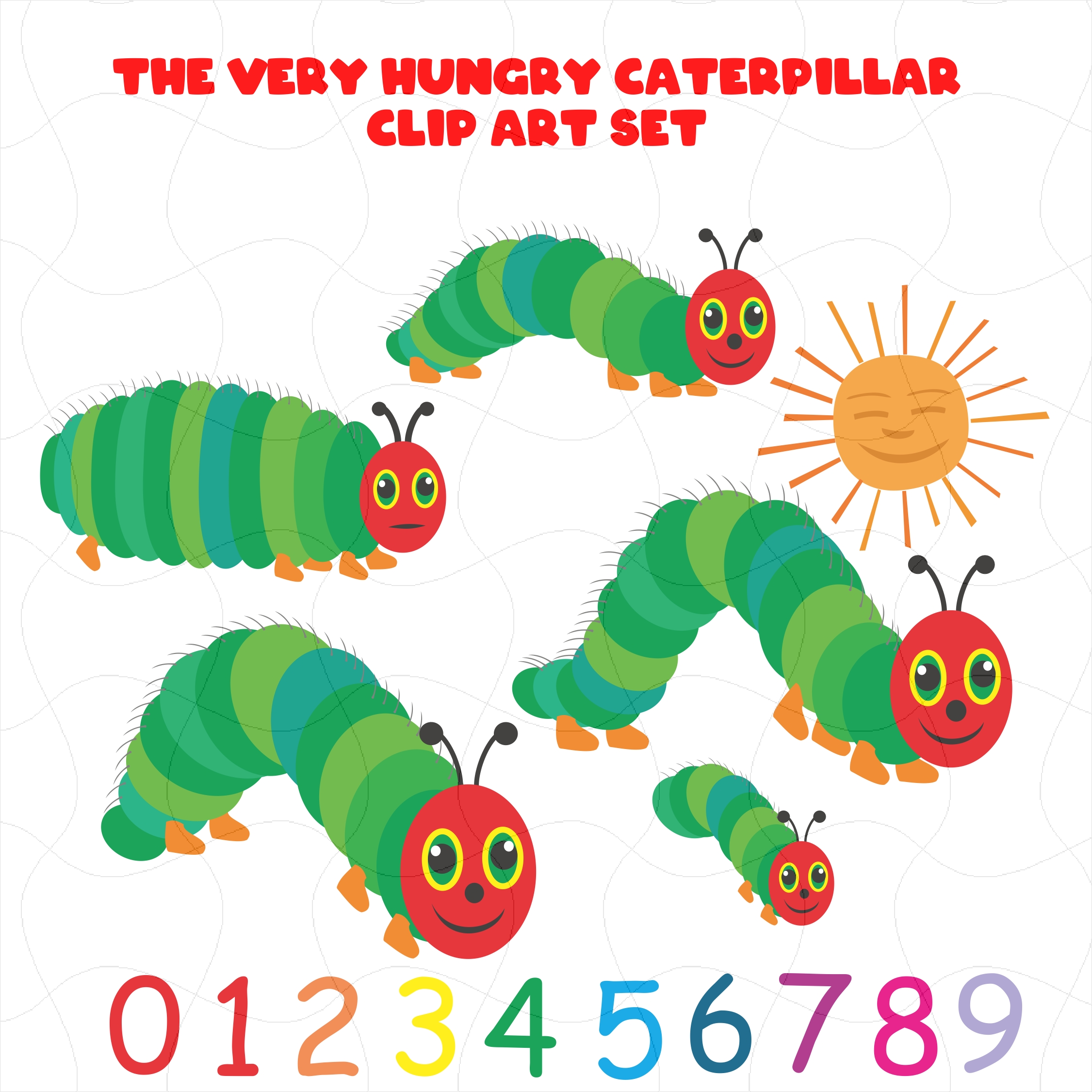 The Very Hungry Caterpillar Clip Art Set, Transparent PNG Co ... - Clip ...