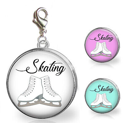 Ice Skates Figure Skating Clip On Charm for Bracelet Zipper Pull Purse ...