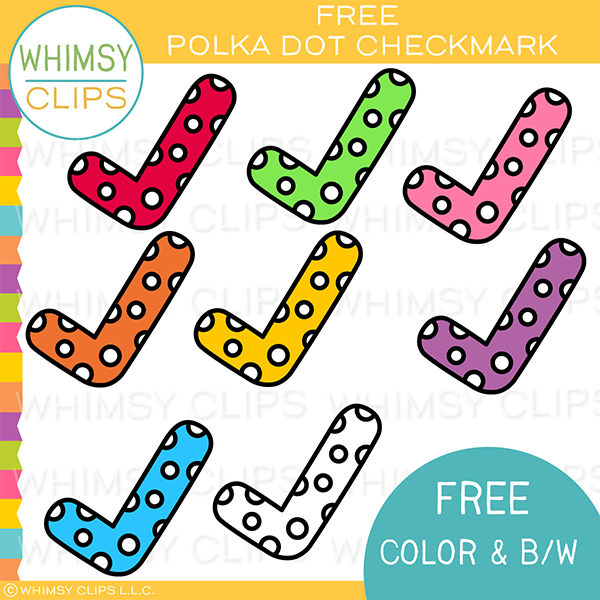 Free Polka Dot Check Mark Clip Art – Whimsy Clips - Clip Art Library