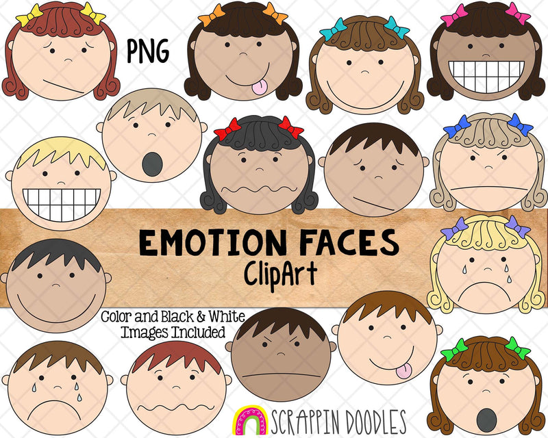 Emotion Faces ClipArt - Faces Showing Emotion - Emotions - Facial ...