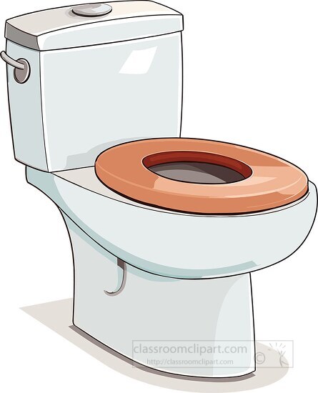 Home And Household Clipart-toilet Lid Flat Realistic Illustration 