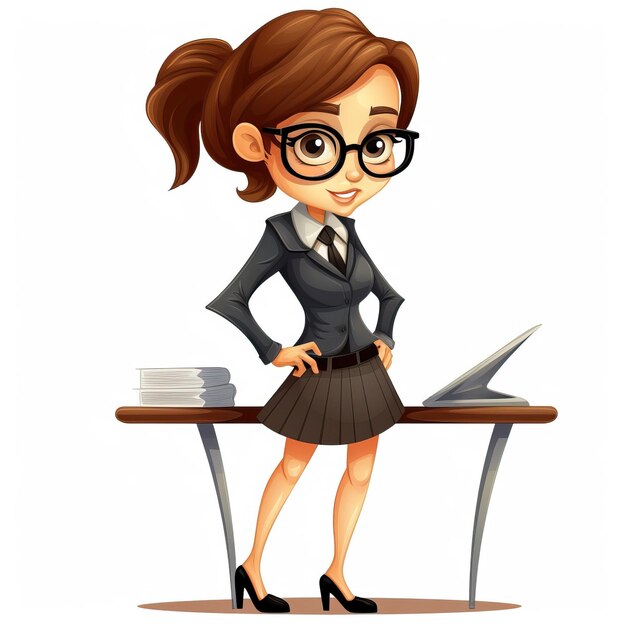 Premium Vector | Cartoon vector secretary on white background - Clip ...