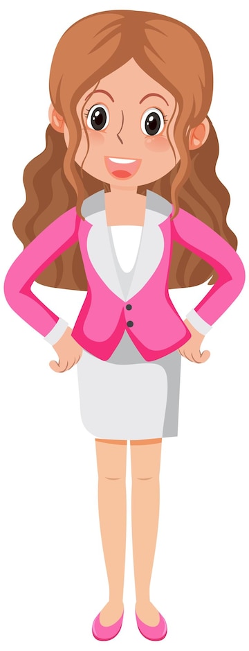 Premium Vector | A secretary cartoon character on white background ...