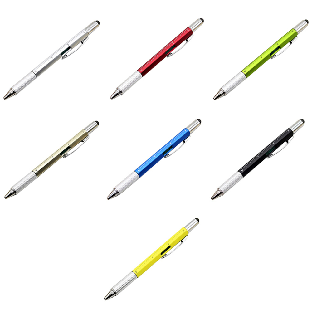 6 in 1 Multi-functional Stylus Pen with Black/Blue Refill Tool Tech ...