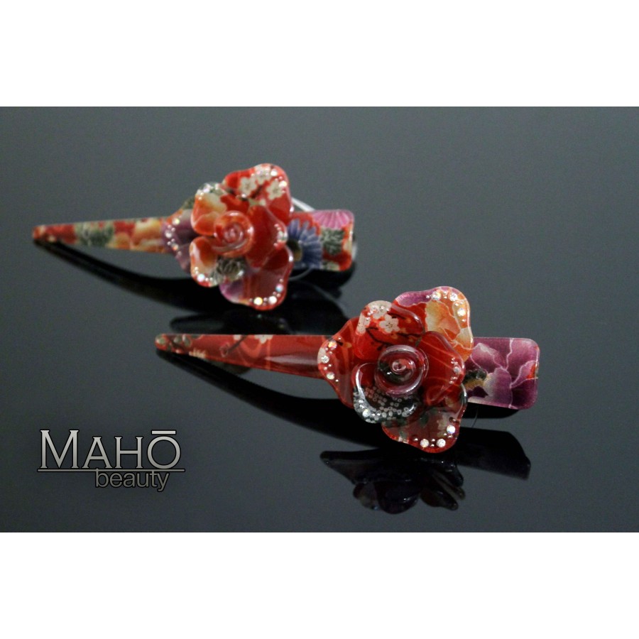 Golden Cherry Blossoms Hair Clip, Japanese Traditional Tsumami ...