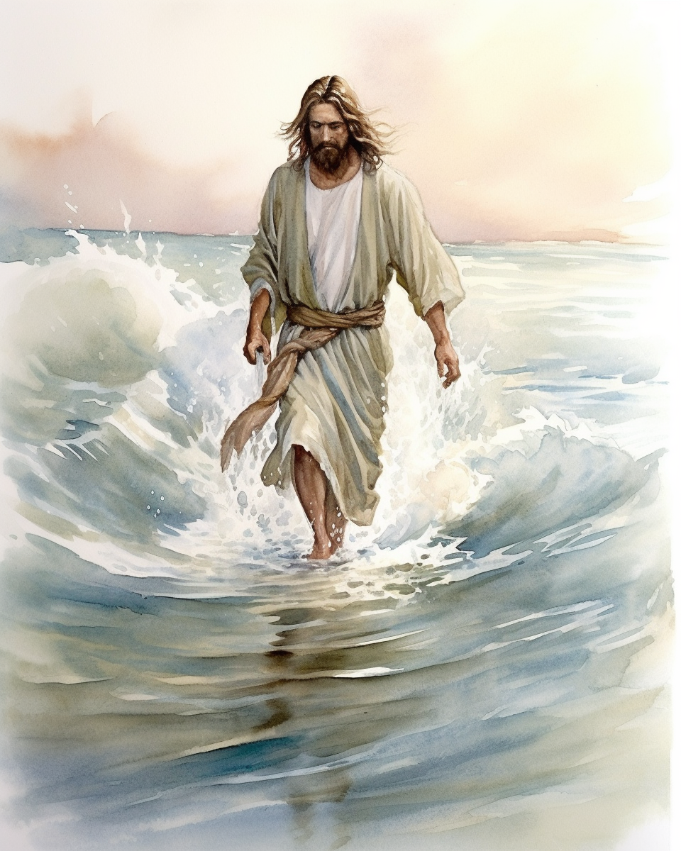 Jesus walks on water | follower of jesus | Catholic Art | Jesus art 8 x ...