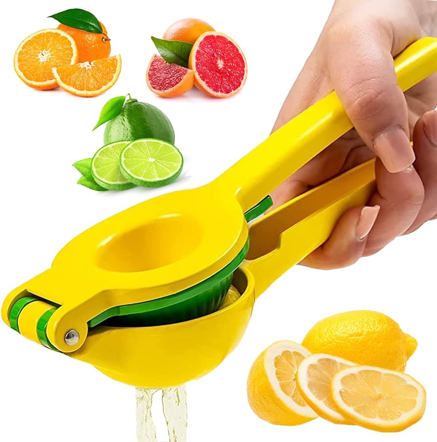 Lemon Squeezer with Clip Press - 2 in 1 Premium Quality Metal Lemon ...