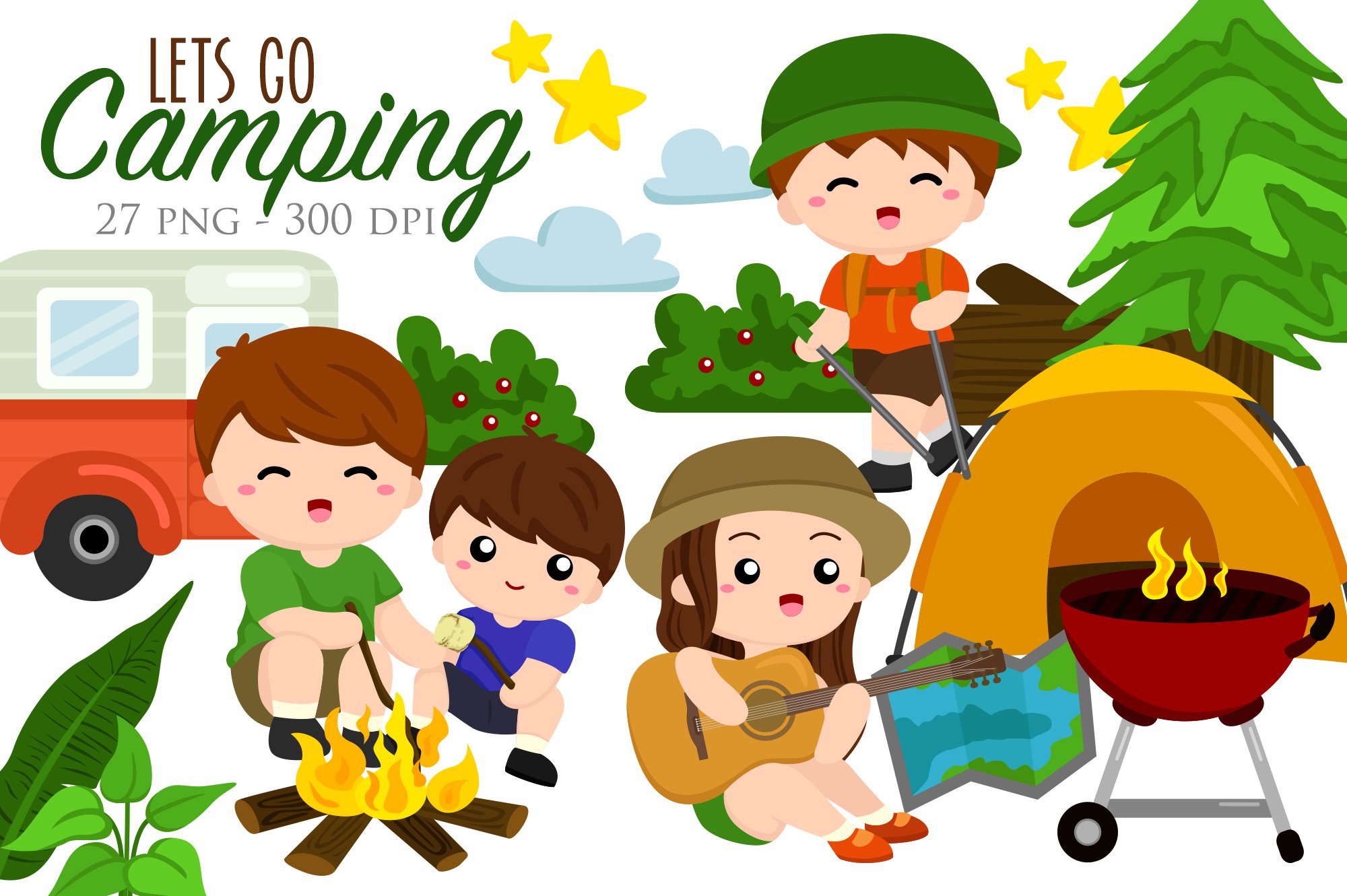 Free clip kids camping, Download Free clip kids camping png images ...