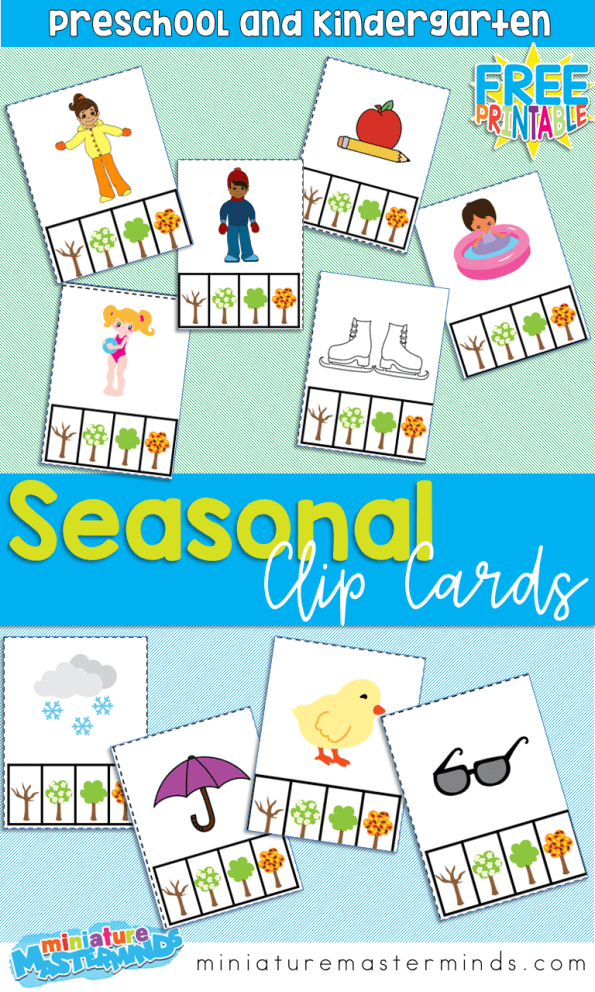 Free Printable Seasonal and Weather Clip Cards – Miniature Masterminds ...