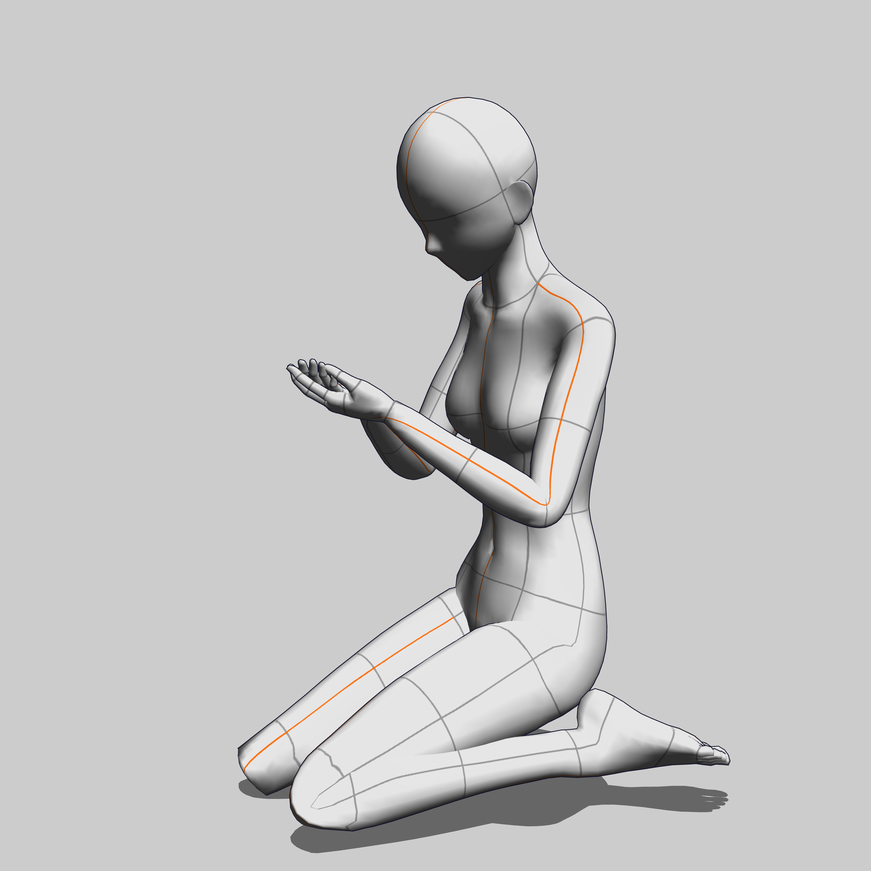 Kneeling pose - CLIP STUDIO ASSETS - Clip Art Library