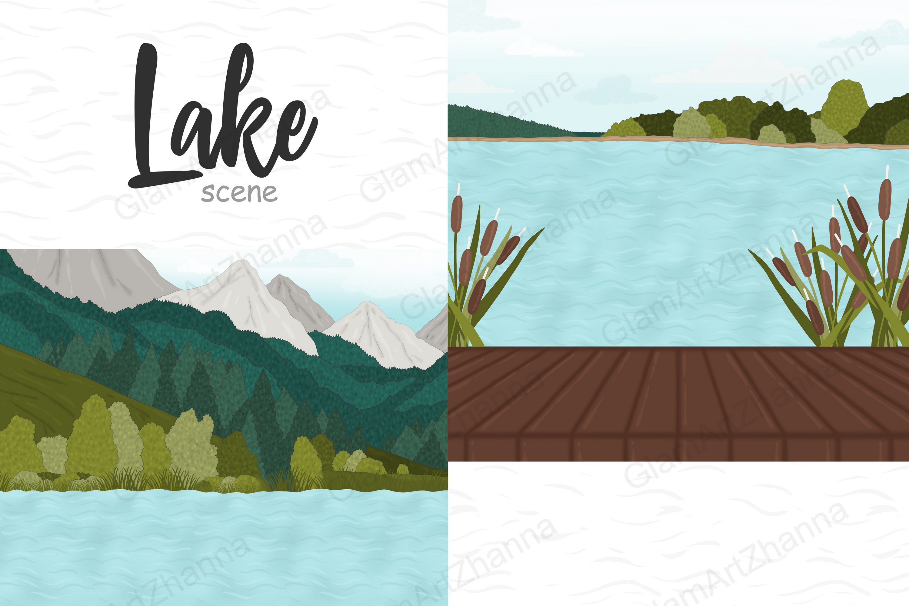 Lake Clip Arts | Mountain Scene PNG - Clip Art Library