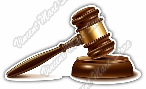 Gavel Judge Criminal Law Lawyer Car Bumper Window Vinyl Sticker ...