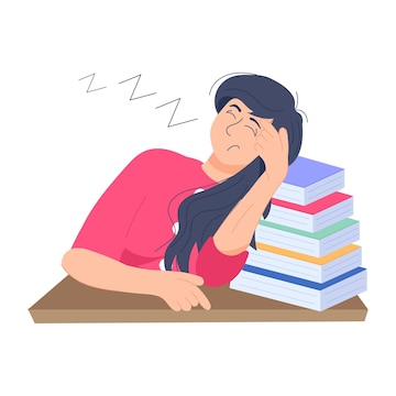 Premium Vector | Flat illustration of lazy student - Clip Art Library