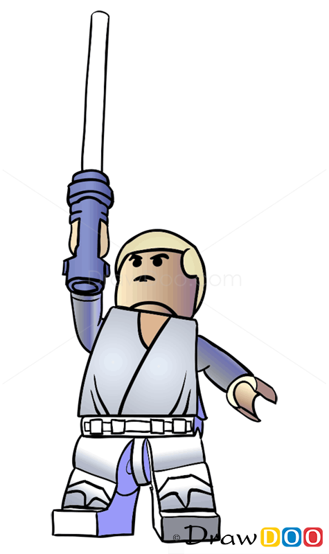 How to Draw Luke Skywalker, Lego Starwars - Clip Art Library