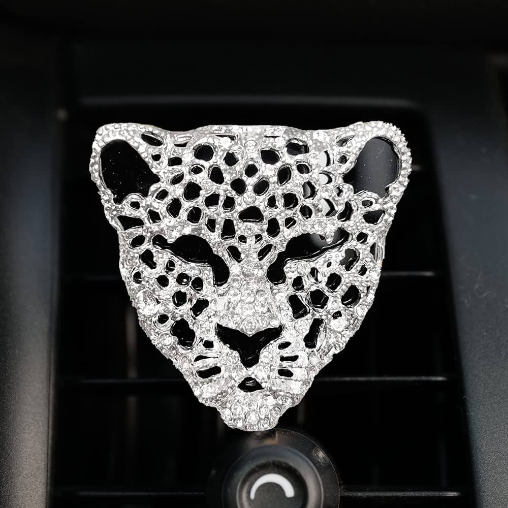 ADR. Creative Car Charm Bling Leopard Head Vehicle Interior Air Vent ...