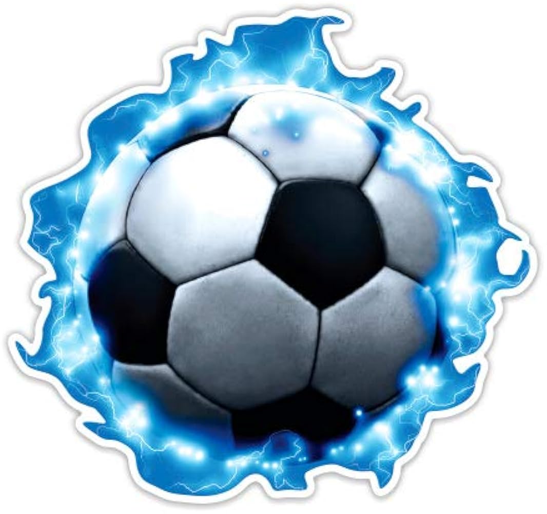 Soccer Ball Lightning - Vinyl Sticker Waterproof Decal - Clip Art Library