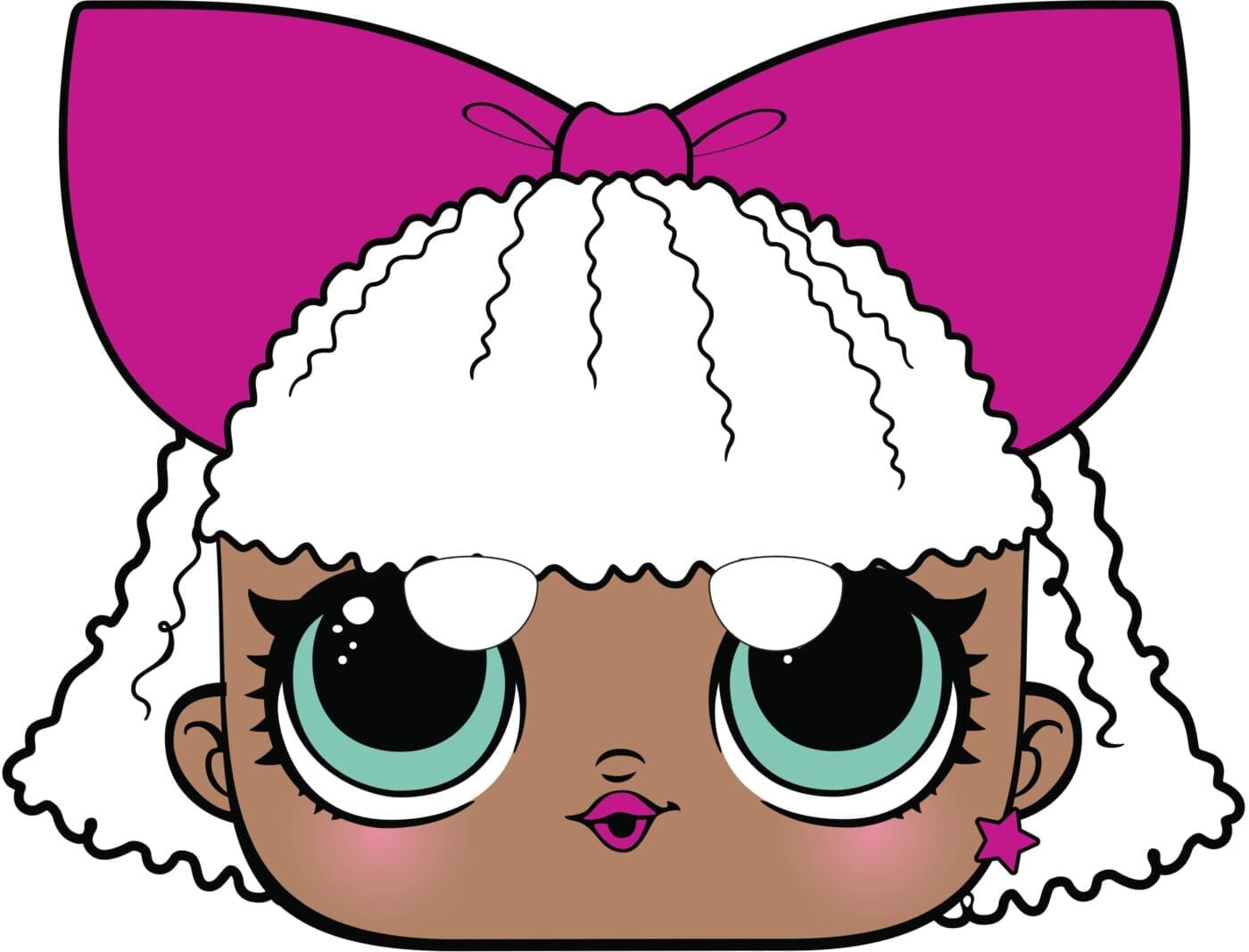 Lol doll Style Inspired Pink Ribbon Diva Face Masks - Clip Art Library