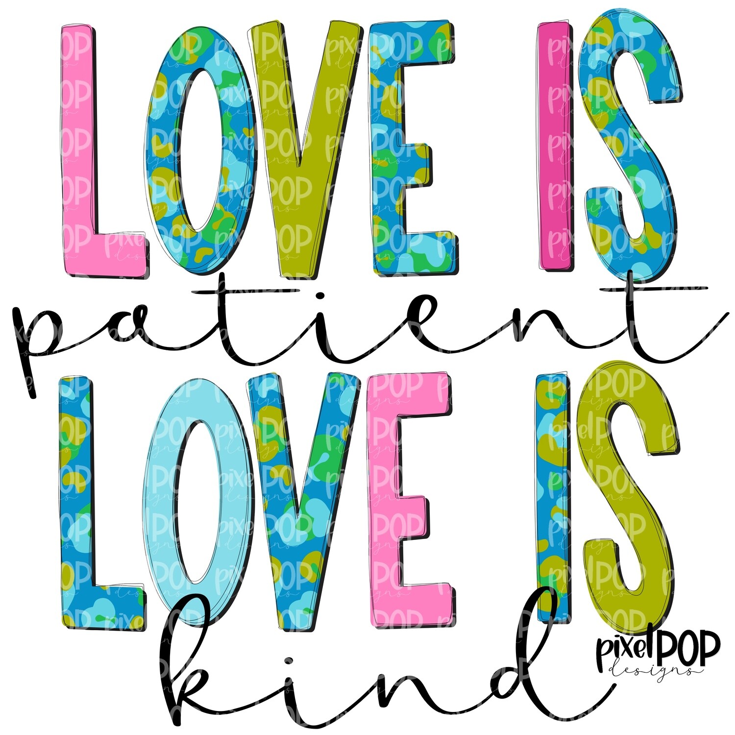 Love is Patient Leopard PNG | Love is Kind | Valentines Day Art | Bible ...