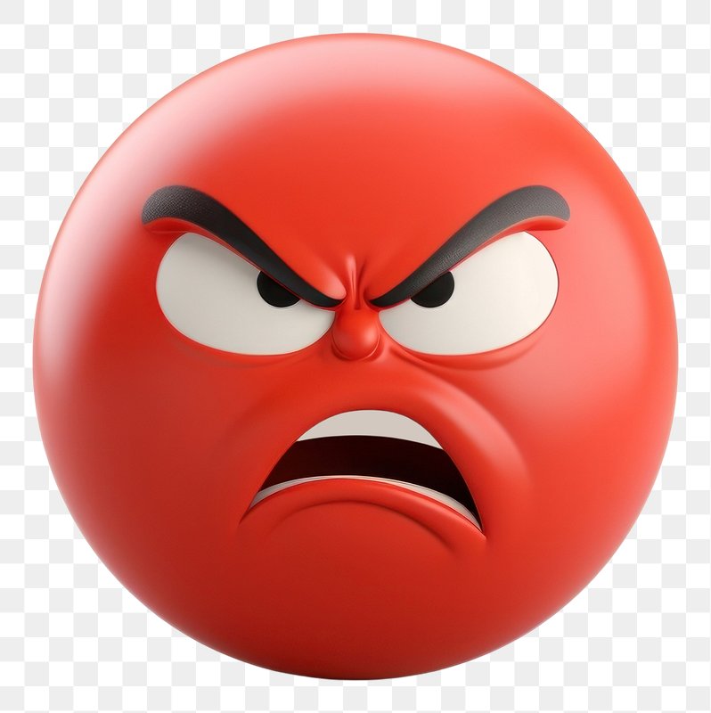 Angry Face - Angry face emoji with red smiley mouth - CleanPNG ...