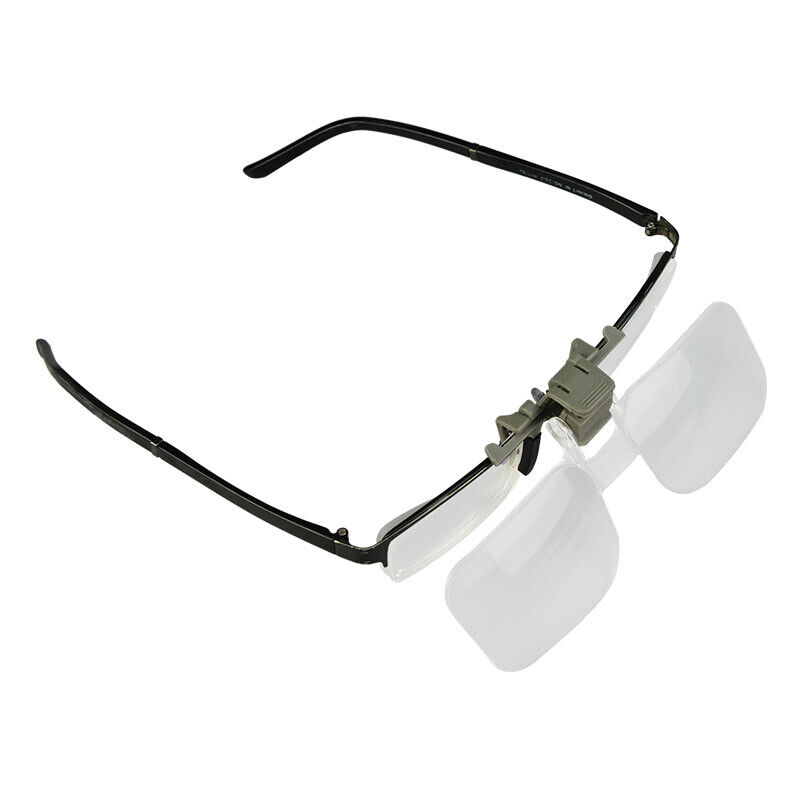 Clip-on Magnifier for Glasses, 1.5 x 2.5 x 3.5 x Magnification Plastic ...