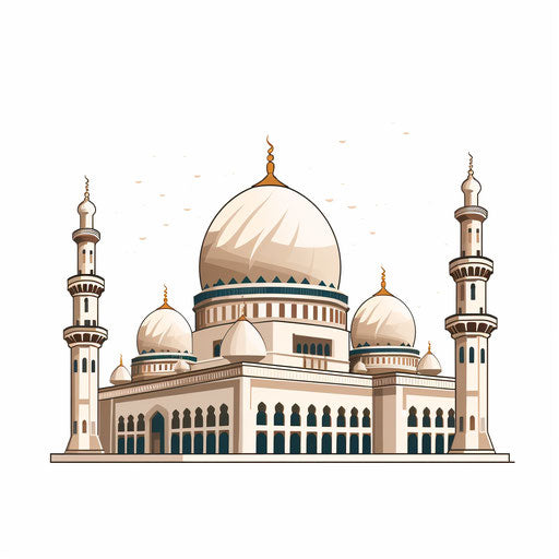 Yellow Islamic Mosque Icon Symbol Clip Art Cartoon Animated Vector Clip Art Library