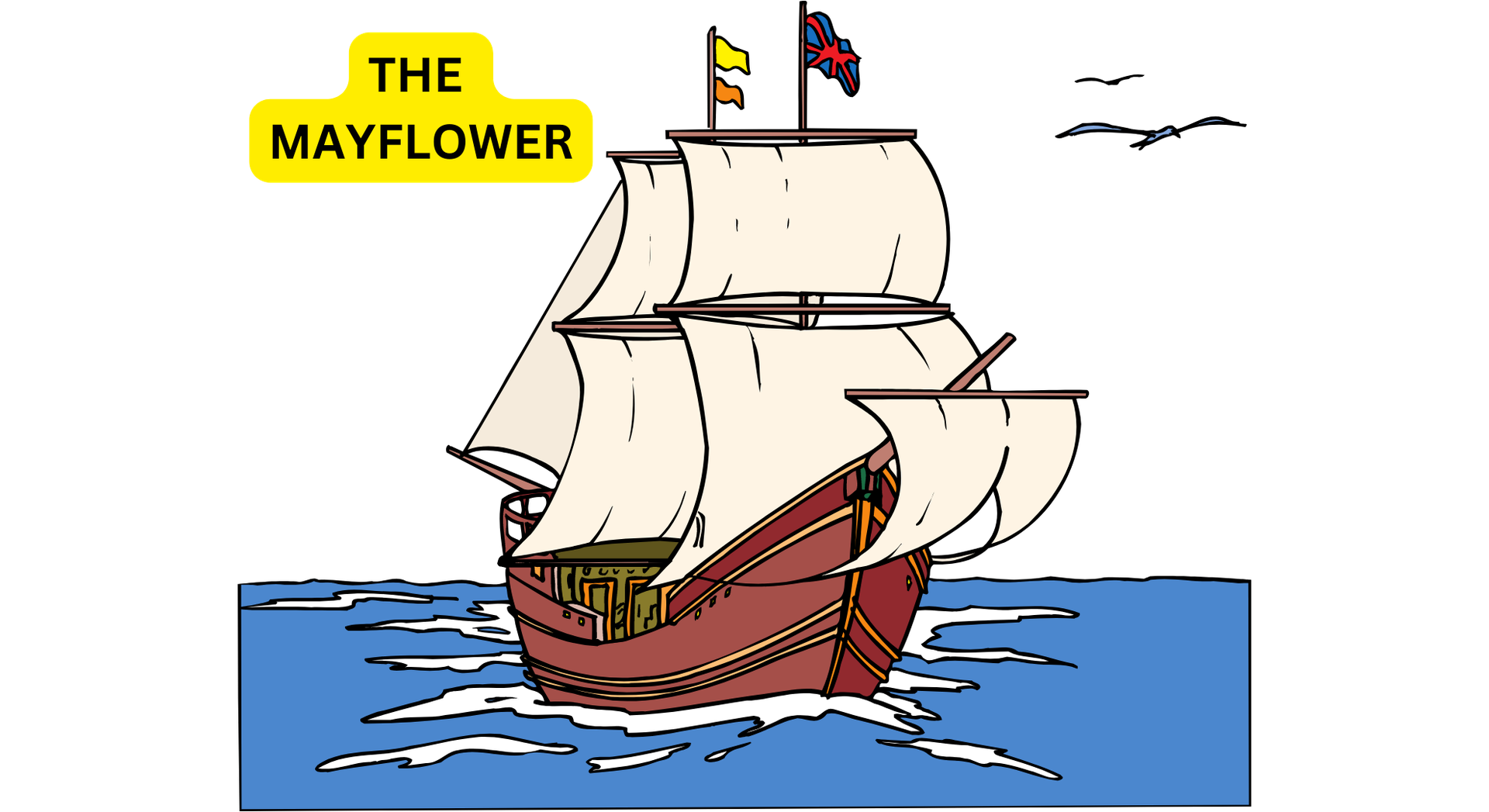 Mayflower Ship Pilgrim Ship Cartoon Vector Stock Vector (Royalty ...