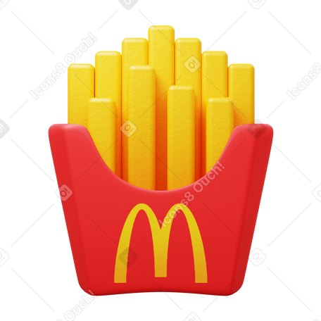 3D mcdonald`s french fries PNG, SVG - Clip Art Library