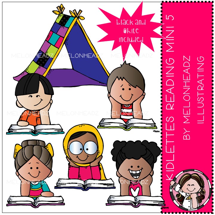 Kidlettes clipart reading MINI set 5 by Melonheadz | Made By Teachers ...