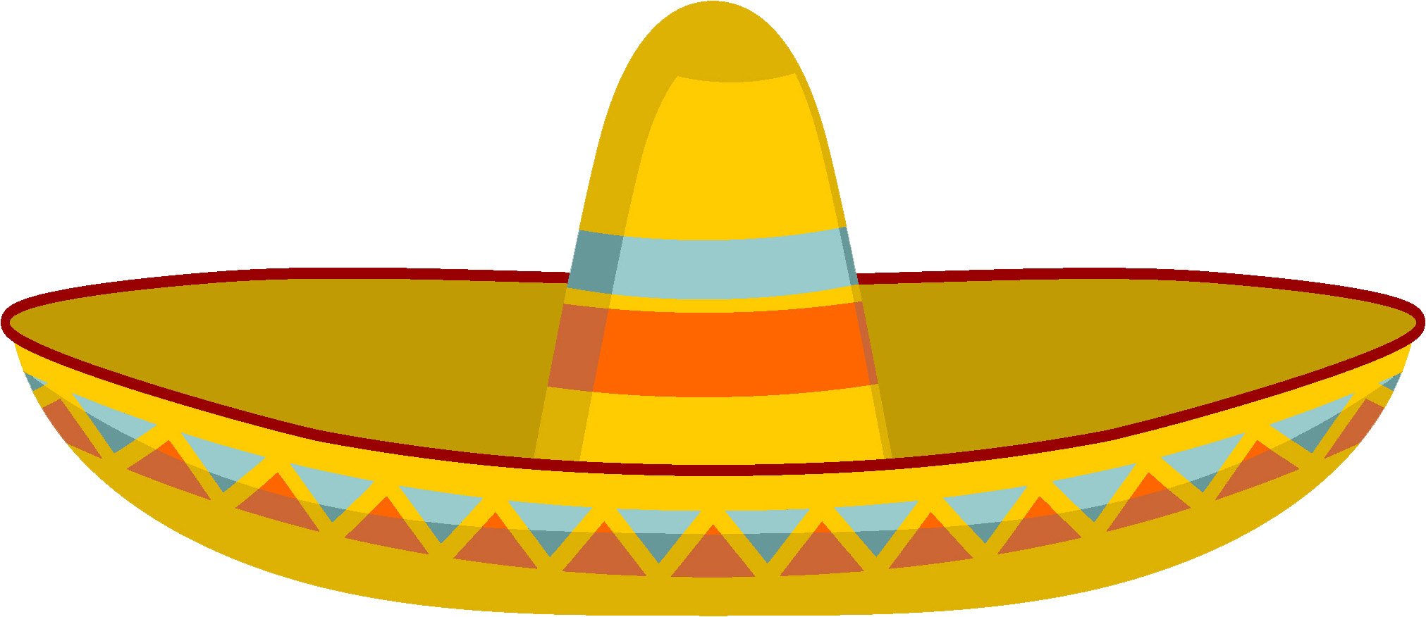 Amazon.com: Simple Colorful Mexican Sombrero Cartoon Vinyl Sticker ...