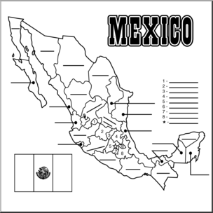 Clip Art Mexico Map B W Unlabeled I Abcteach Com Clip Art Library