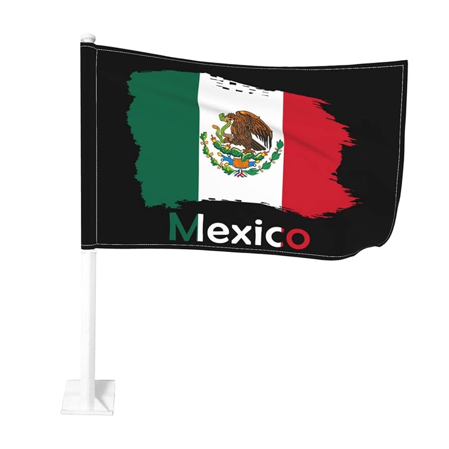 Mexico Flag Car Flags 12x18 Window Clip Flag Polyester UV Protection ...