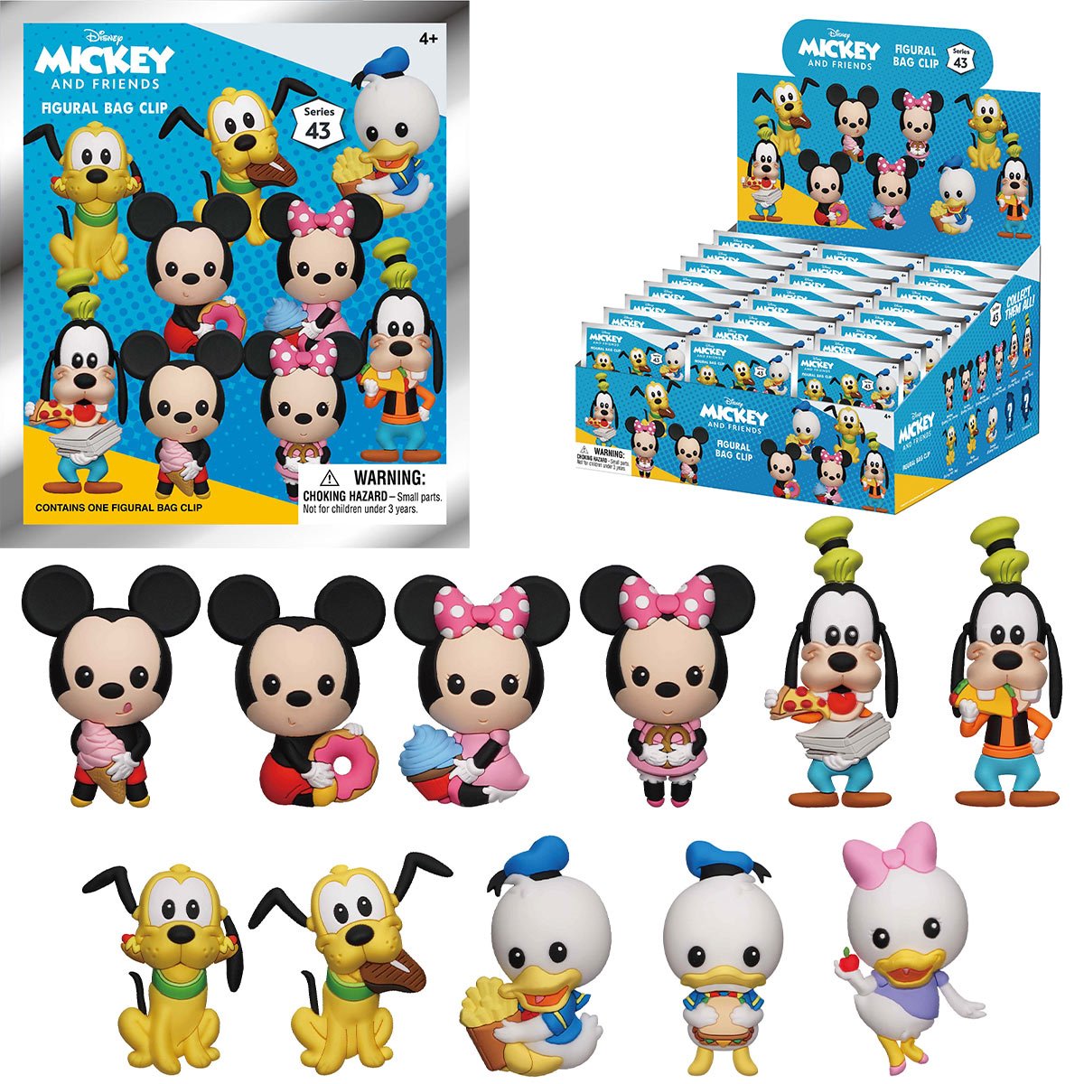 Mickey and Friends with Food 3D Foam Bag Clip Random 6-Pack - Clip Art ...