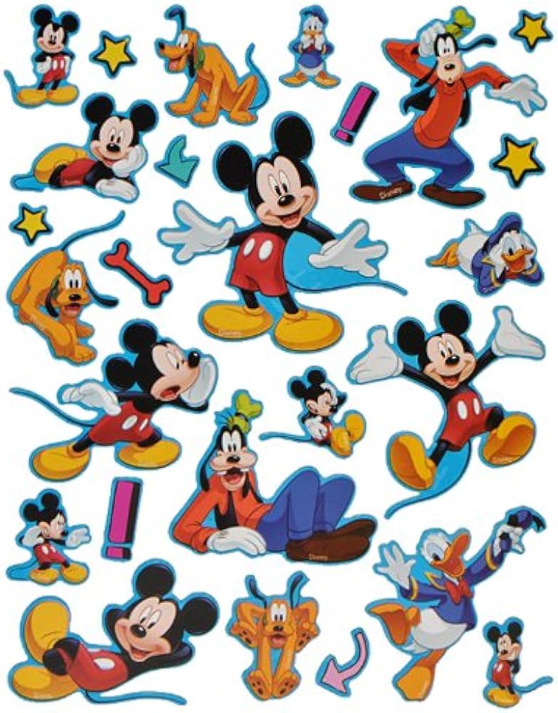 26-Piece Set PAPP Stickers Mickey Mouse for Textiles Fabric Metal ...