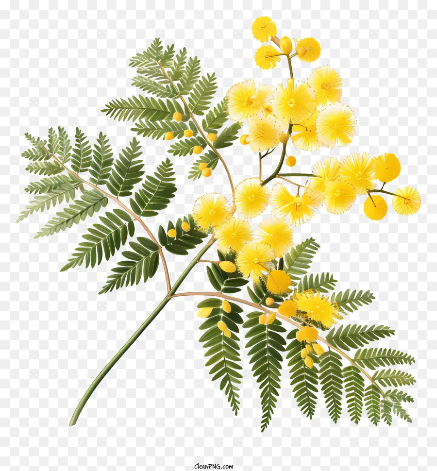 Mimosa Flowers - Yellow mimosa flower on black background ... - Clip ...