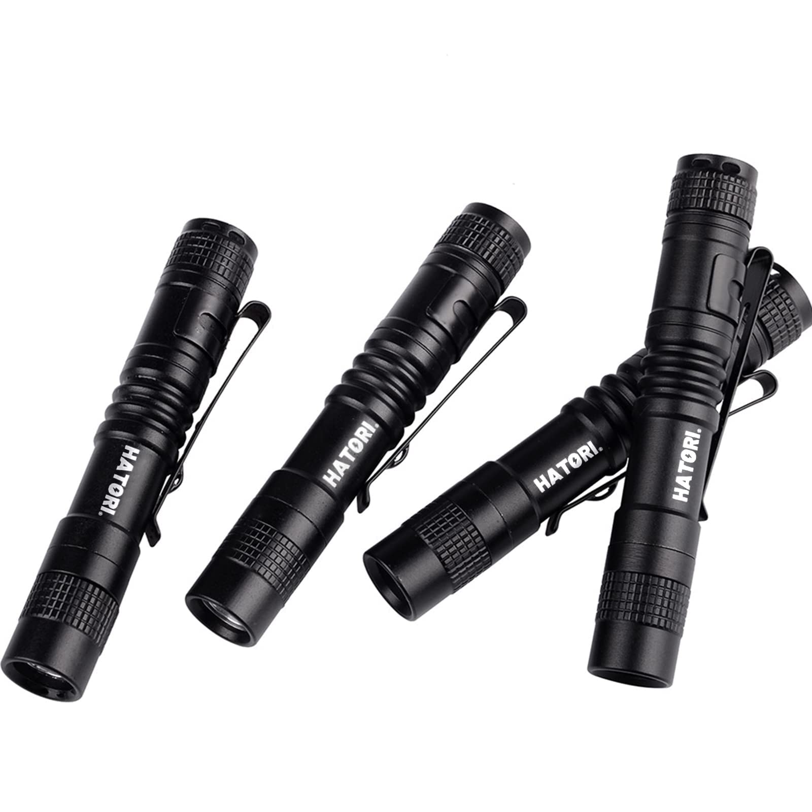 Hatori Pack of 4 Mini Flashlights Set Super Small AAA LED Lamp Belt ...