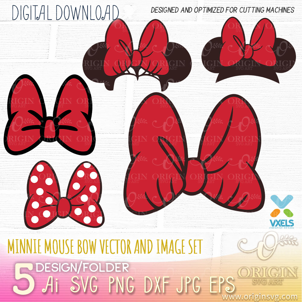 Minie Mouse Bow SVG and Images Disneu Vector Cut Files - Clip Art Library