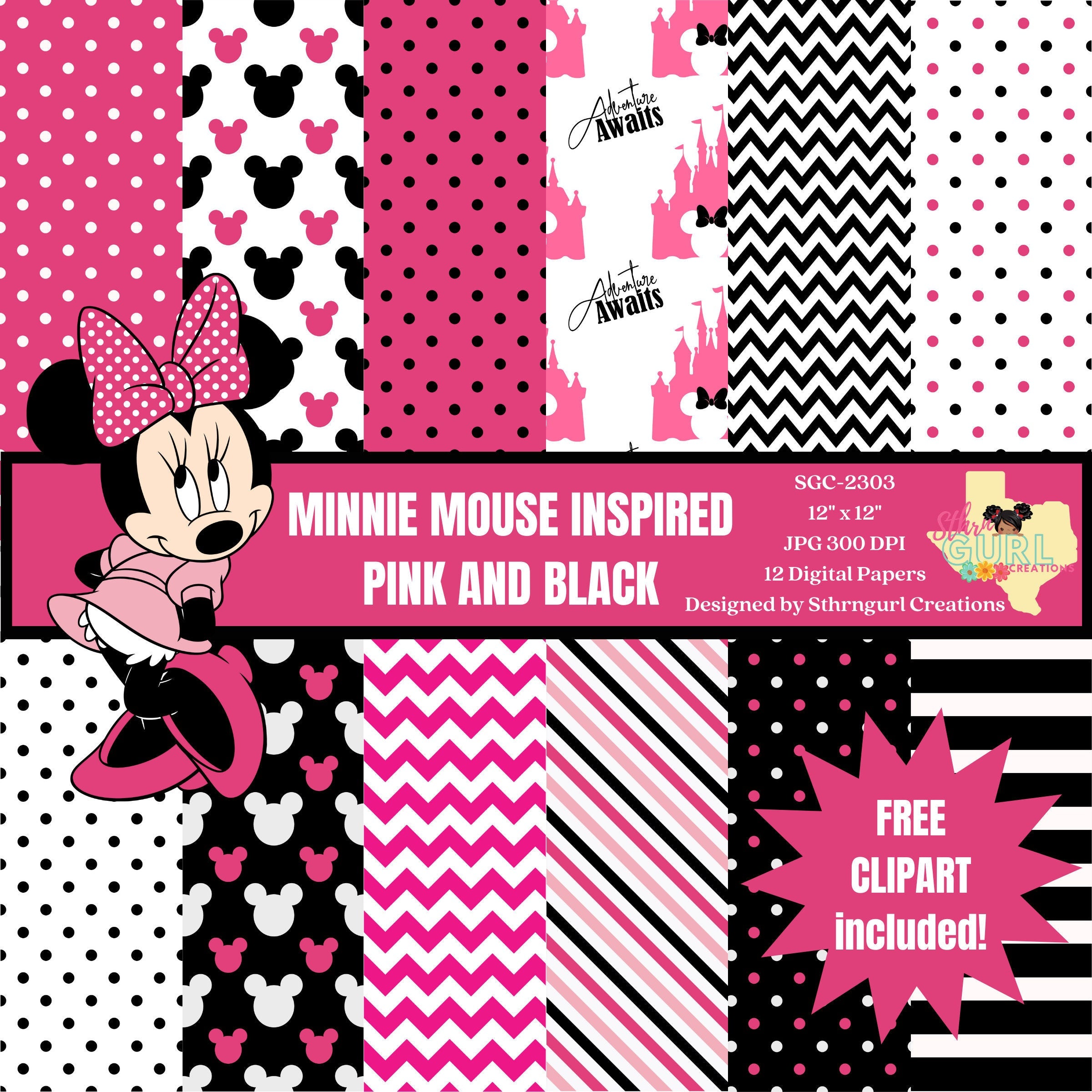 Minnie Pink Squares Free Printable Candy Bar Labels. - Oh My ... - Clip ...