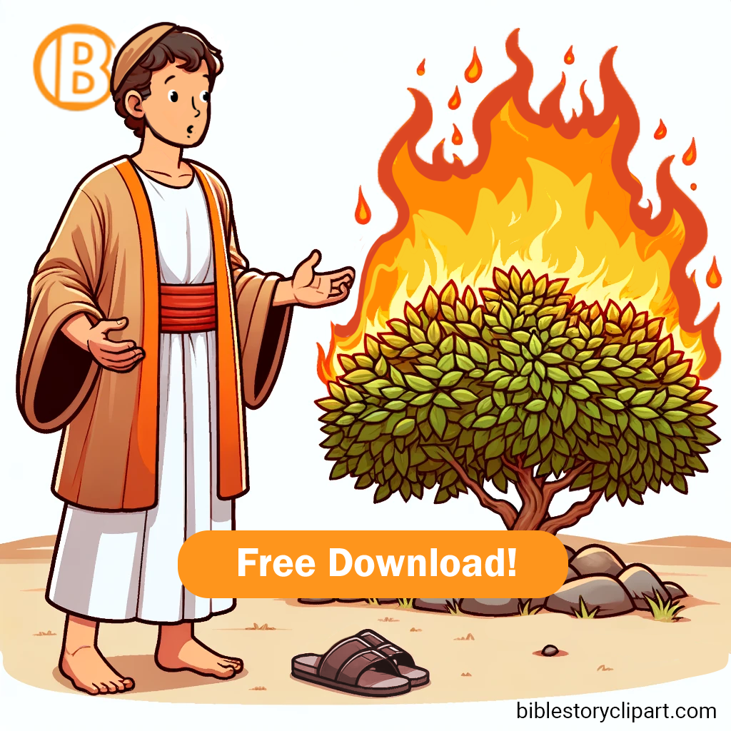 Moses and the Burning Bush - Bible Story Clipart - Clip Art Library