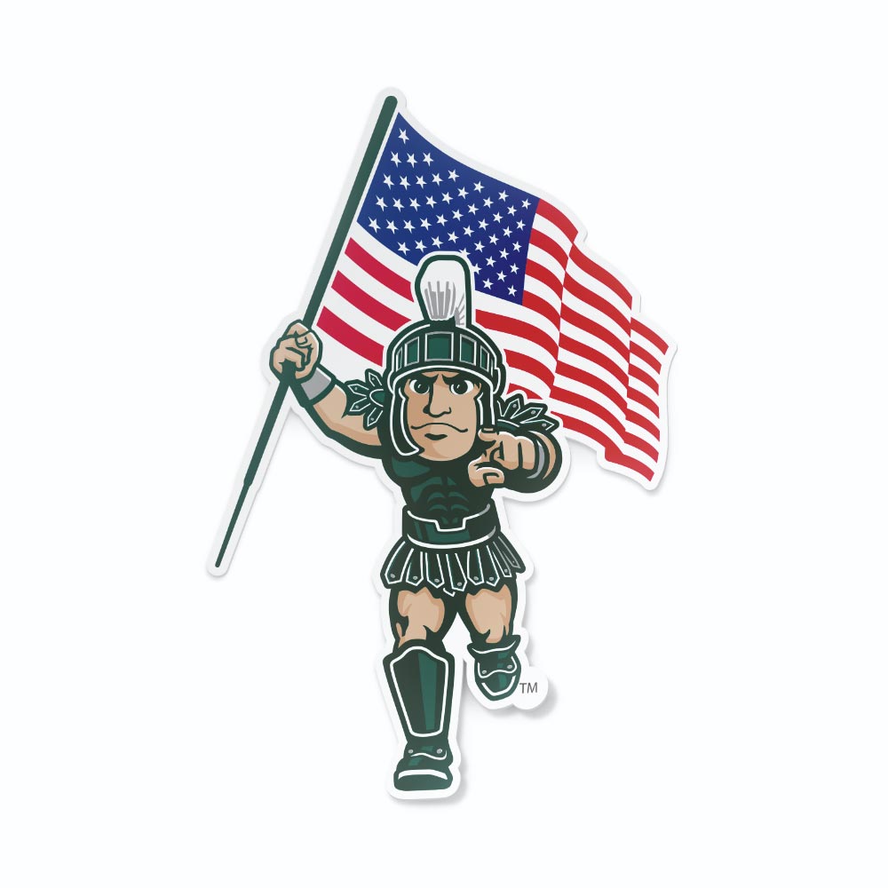 Michigan State Sticker MSU Spartans Vintage Sword Sparty Logo Heavy ...