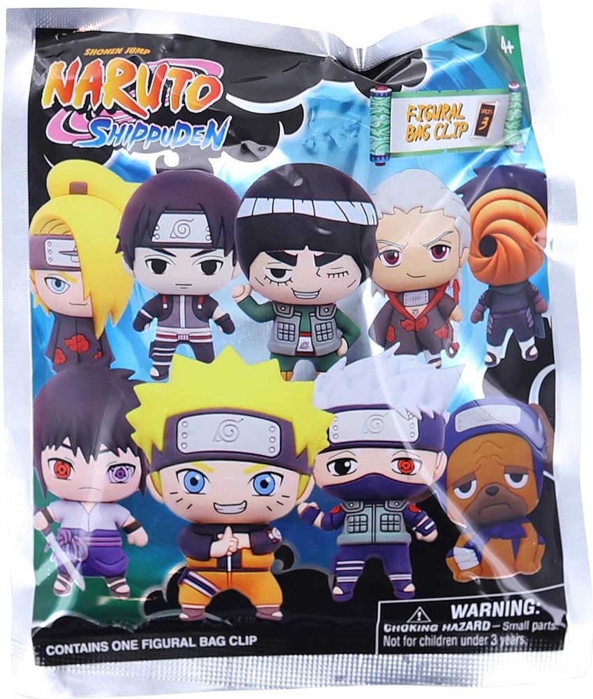 Amazon.com: Viz Media Naruto Shippuden Series 3-3D Foam Bag Clip ...