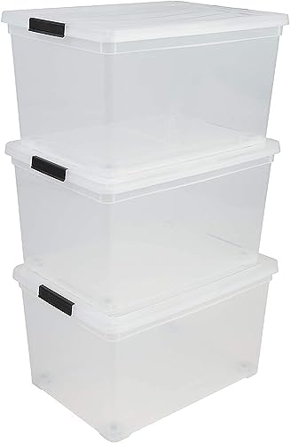 Iris Ohyama, 50L Plastic Storage Box Office Storage Box Set of 3 NCS ...