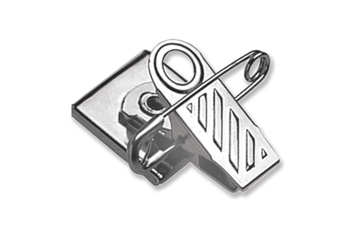 Self-adhesive bulldog clip-needle combination rotatable - Clip Art Library